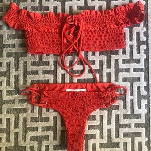 Orange Etophe Studios off shoulder bikini size S